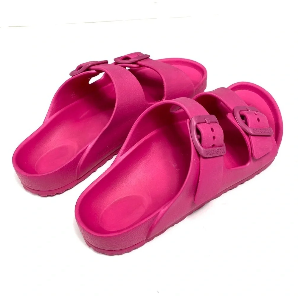 BIRKENSTOCK Arizona Essentials Rubber Sandals Beetroot Purple Pink Size 13 Kids